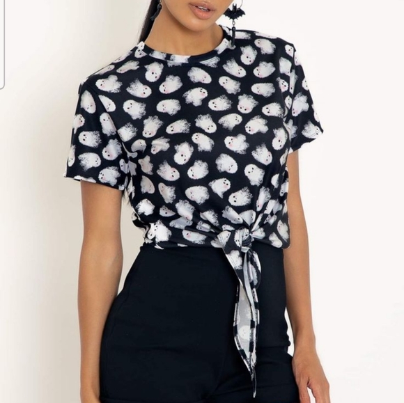 Blackmilk Tops - EUC Blackmilk Ghosties Crop Top